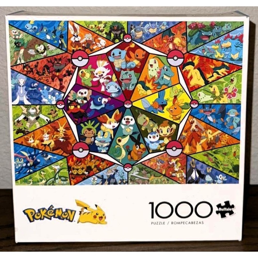 Buffalo Games Pokémon Jigsaw Puzzle Stained Glass Starter 1000 Piece